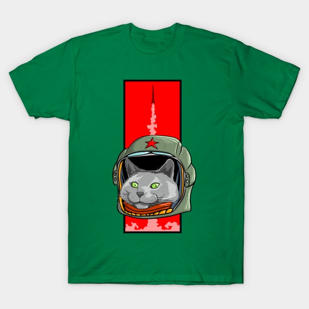 Russian Blue Space Program T-Shirt by Echo9Studio